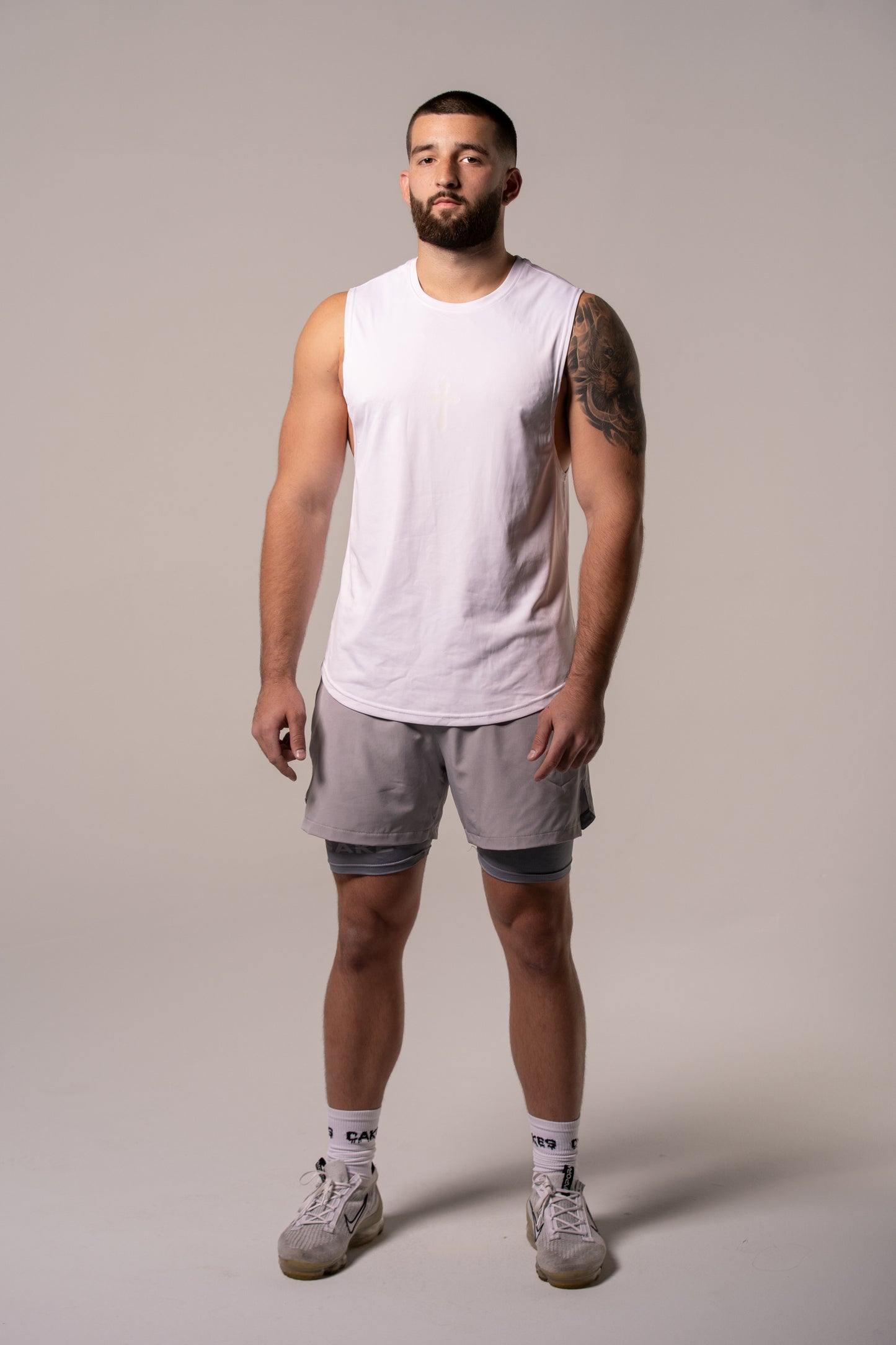 Athletic Cut-off-  White