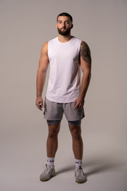 Athletic Cut-off-  White