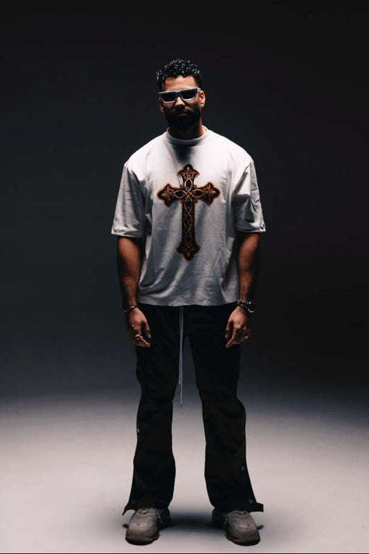 By His Blood Alone Tee - White/Orange